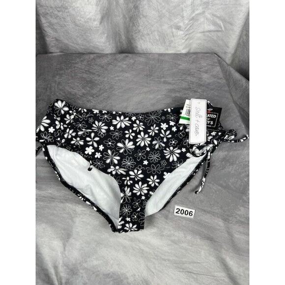 Salt + Cove Other - Salt + Cove Floral Print Bikini Bottoms Juniors Large Black/White Pull On
